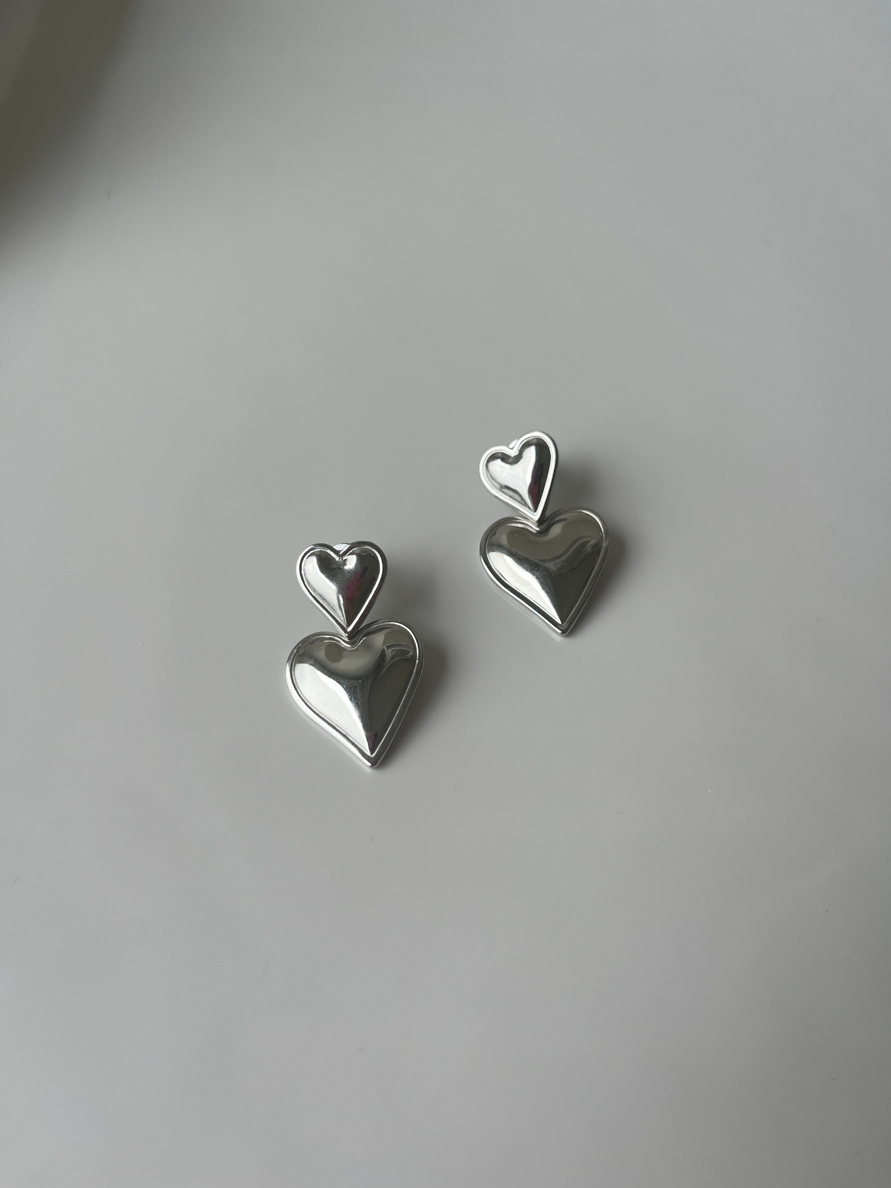 Waterproof Stacked hearts earrings