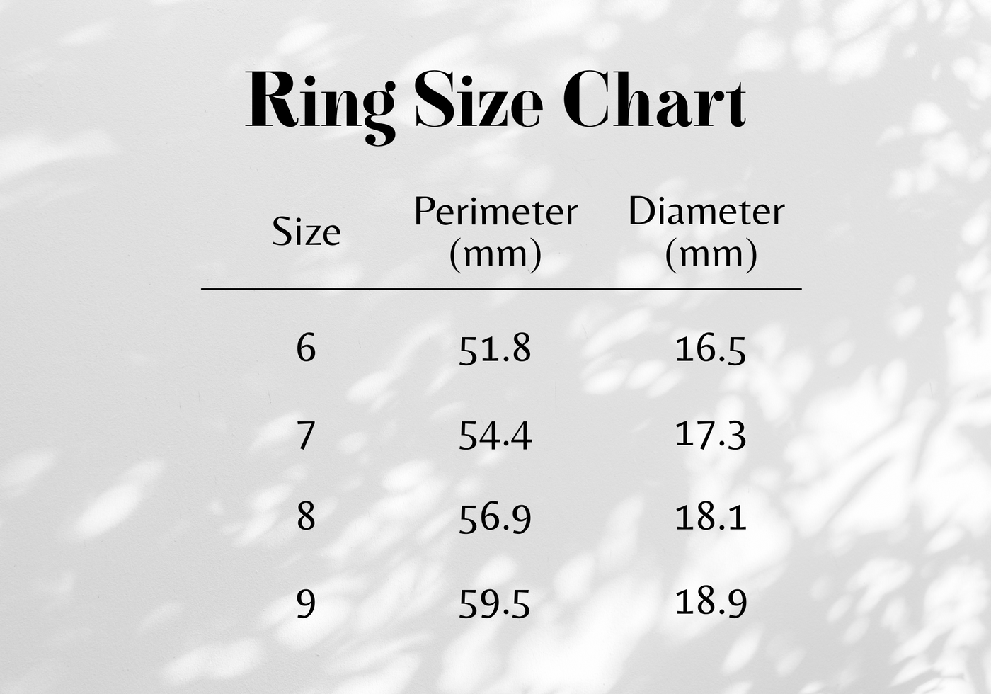 Ring size guide