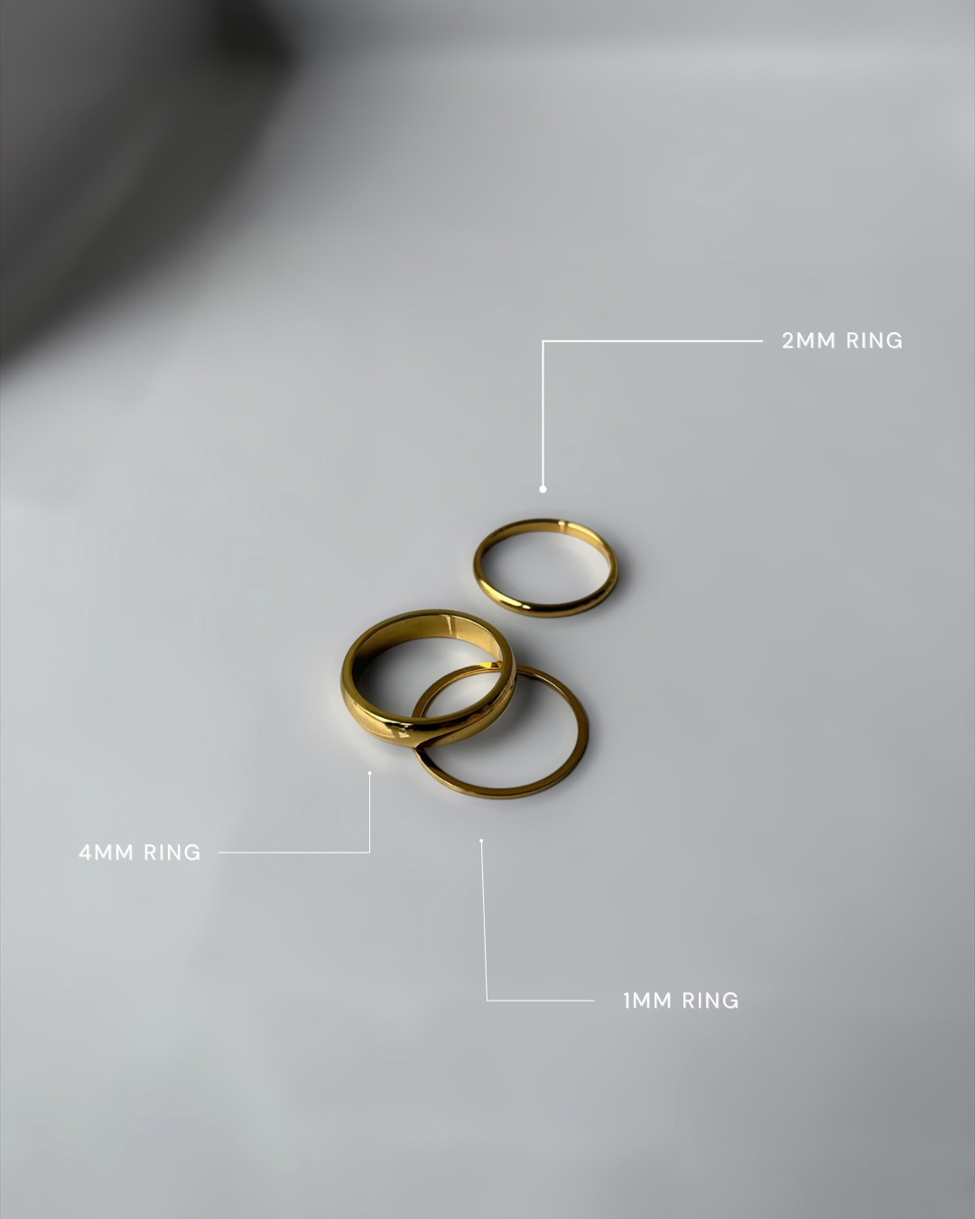 Waterproof Plain Rings 1mm, 2mm + 4mm